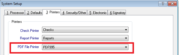 System Setup > Configuring Printers > Install PDF995 Driver